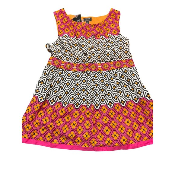 Nicole Miller Multicolor Geometric Floral Print Sleeveless Shirt Sz M NWT - Picture 1 of 5
